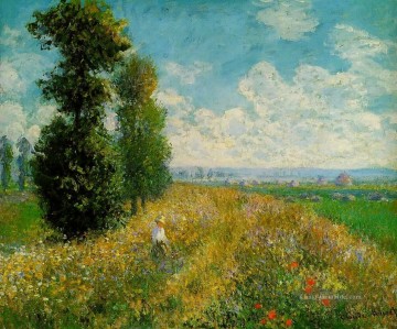 Landschaft auf der Ebene Werke - Wiese mit Pappeln aka Pappeln bei Argenteuil Claude Monet Szenerie